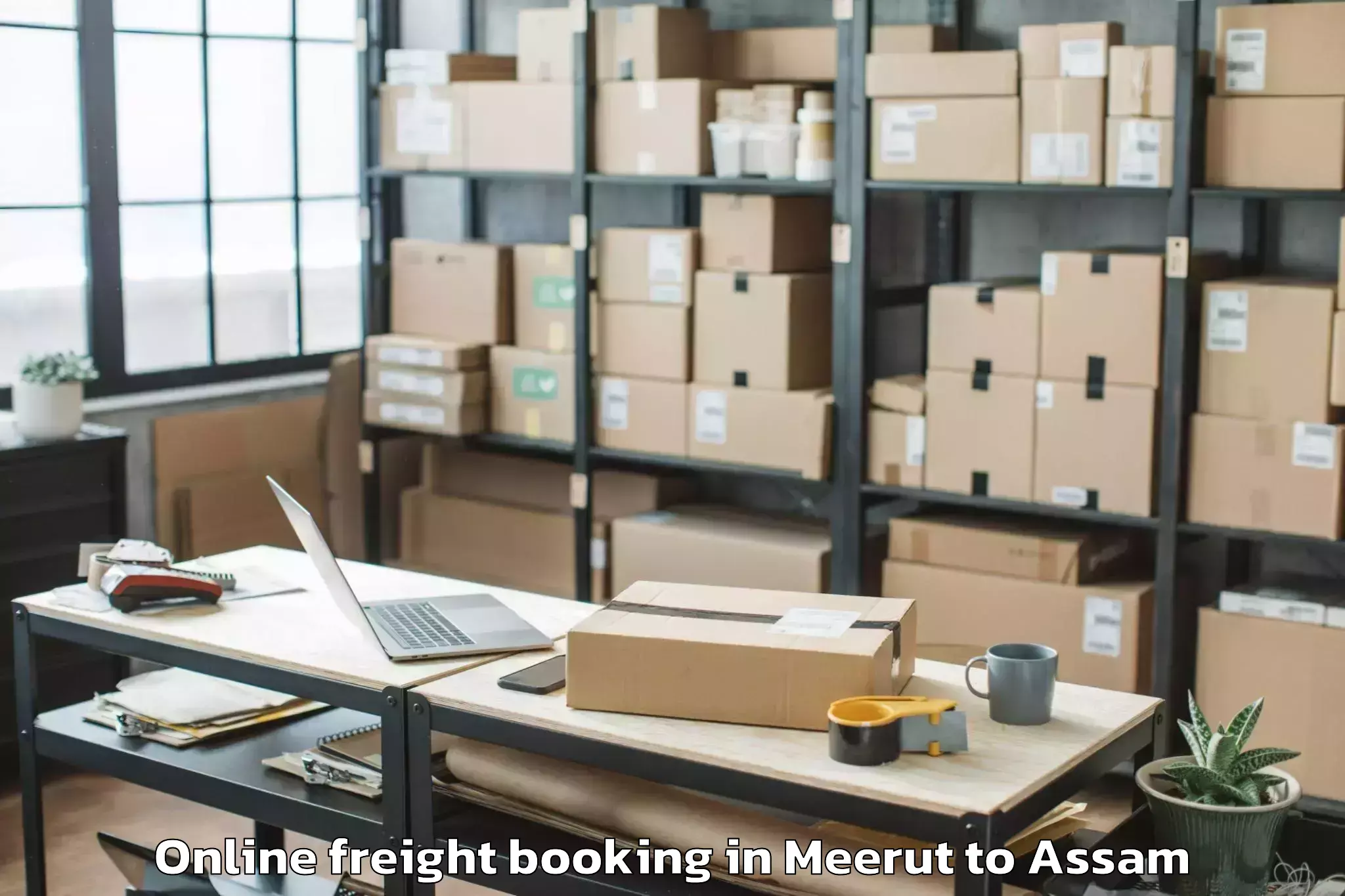 Book Meerut to Abhayapuri Online Freight Booking Online